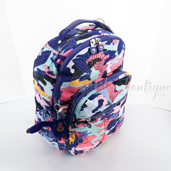 NWT Kipling BP4361 Seoul Go Backpack Laptop Travel Bag Nylon Dazzling Lily Multi - Picture 4 of 12